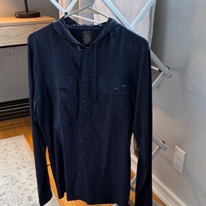 ANETIK Navy Ultra Guide Hooded Shirt for Men